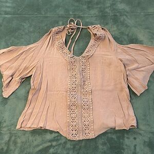 Charlotte Russe Mauve Blouse with Lace Detail